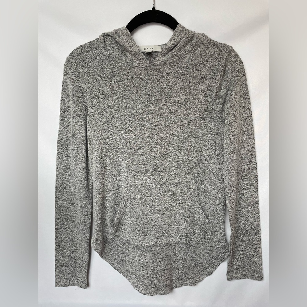 Knit top with hood